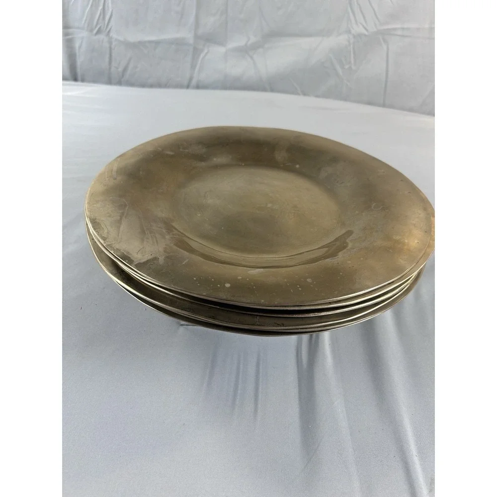 Set‎ of 6 Hammered Brass Charger Plates 12